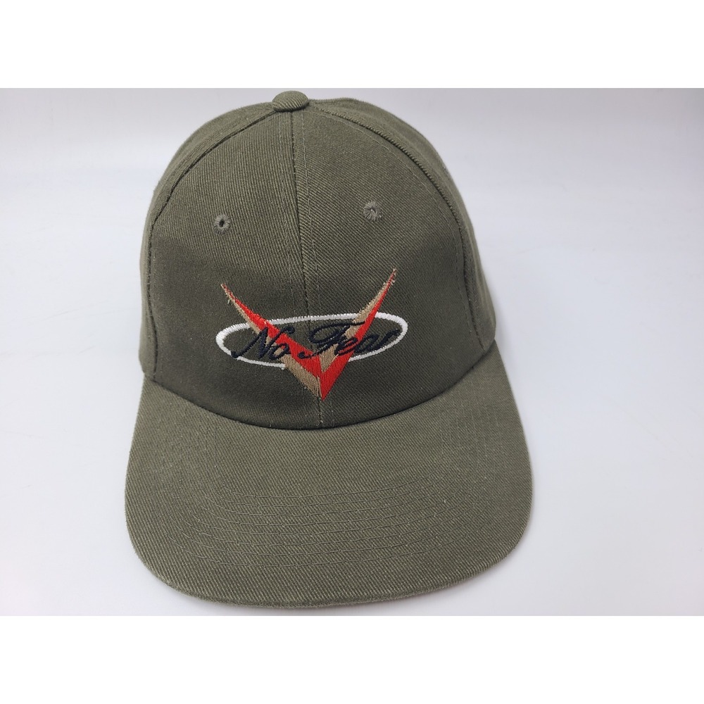 Vintage No Fear Logo Frontier Snapback Hat Cap Cotton Casual Dad Men Women Green